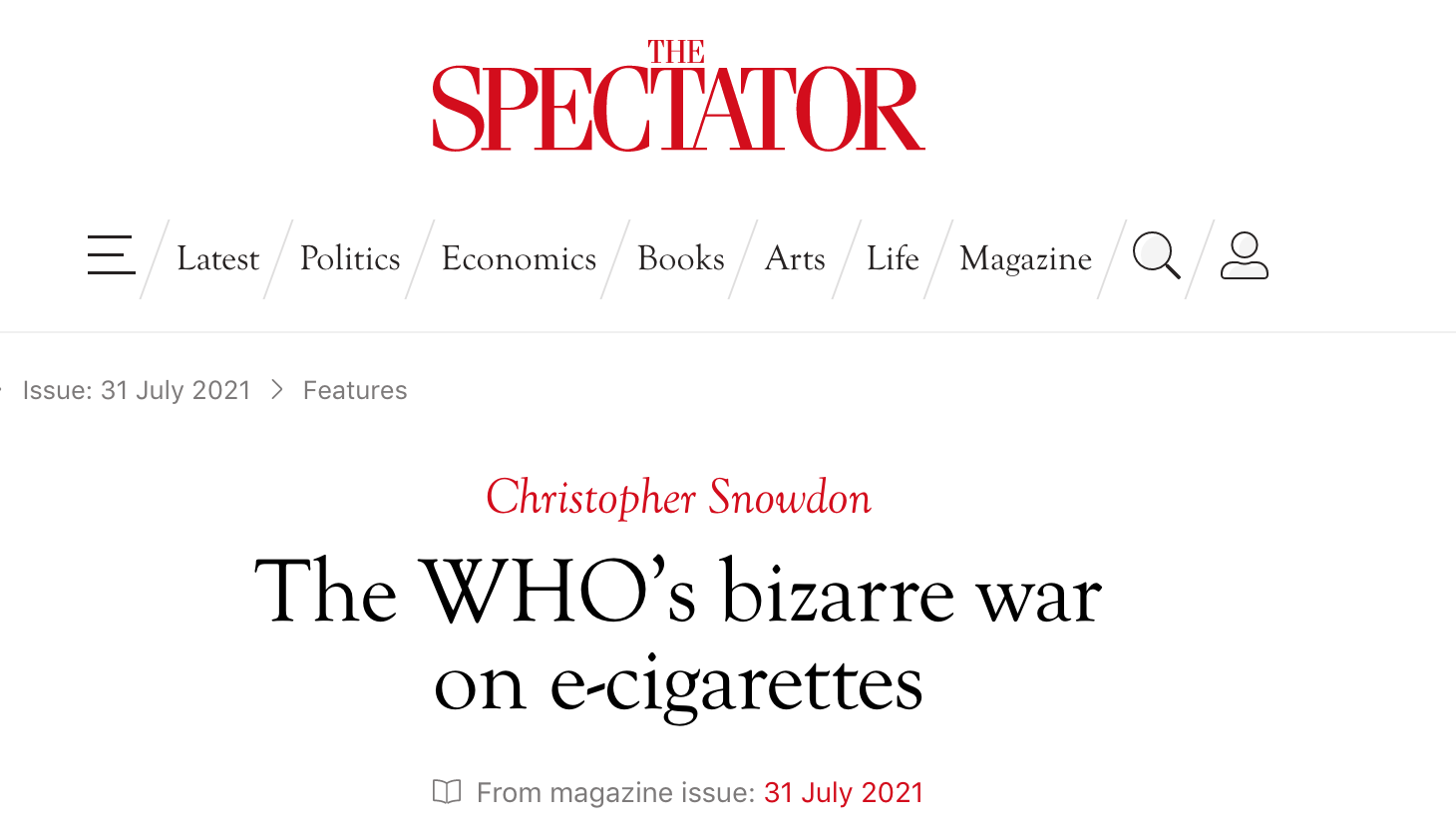 外媒批评世卫组织：对电子烟的战争是错误且极其荒诞的